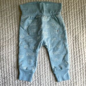 Baby Sky Blue Pull On Sweatpants Dog Print Ribbed Cuffs 3-6M